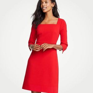 DOUBLEWEAVE SQUARE NECK FLARE DRESS IN JUBILEE NWO